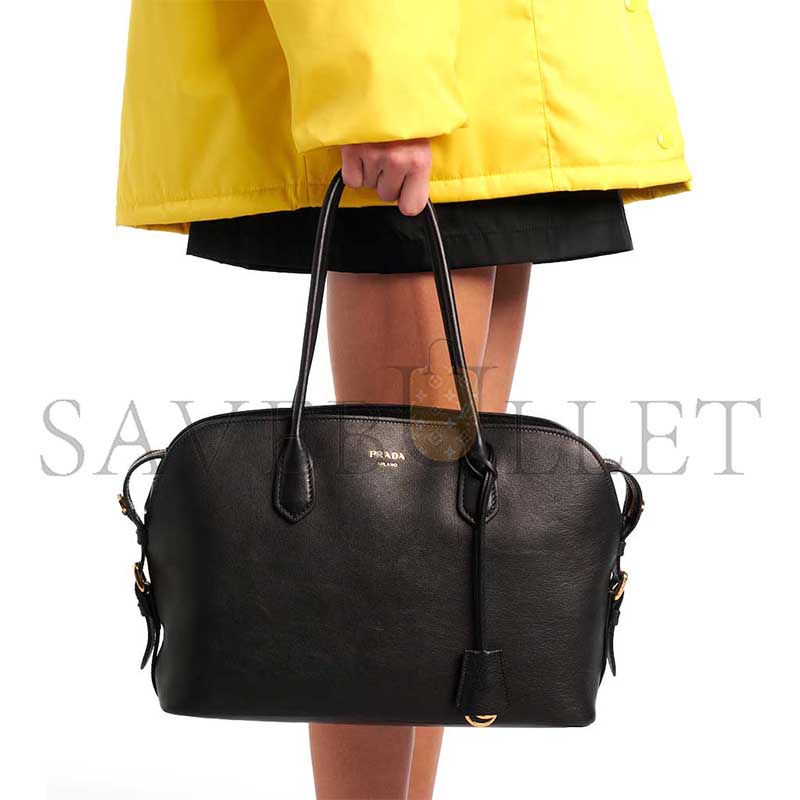 Pra*a LARGE LEATHER TOTE BAG 1BG600 (35*24.5*13.5cm)